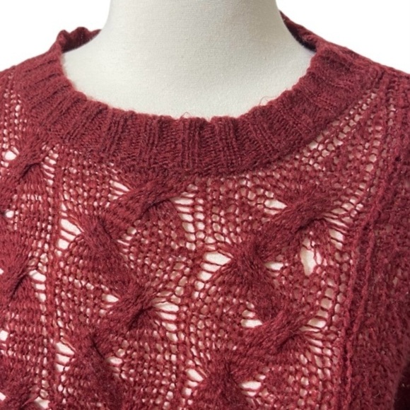 Wooden Ships Mohair Wool Blend Drop Shoulder L/S Boxy Slouchy Open Knit Sweate - Picture 8 of 9